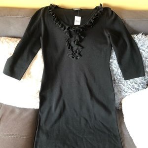 NWT ANN TAYLOR Black Long Sleeve Dress Size Small